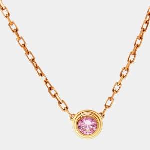 Pre Owned Cartier d'Amour Pink Sapphire 18K Rose Gold Necklace