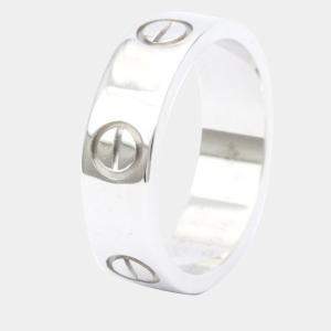 Pre Owned Cartier Love 18K White Gold Ring EU 52