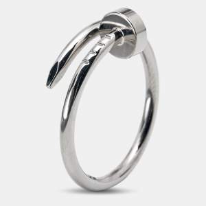 Pre Owned Cartier Juste un Clou 18k White Gold Small Model Ring Size 53