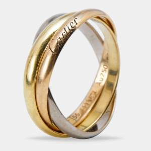 Pre Owned Cartier Trinity  18k Three Tone Gold Small Model Ring Size 56