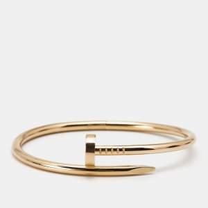 Pre Owned Cartier Juste Un Clou 18k Rose Gold Bracelet 17