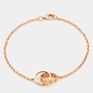Pre Owned Cartier Love Interlocking Loops 18k Rose Gold Bracelet