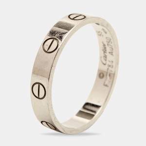 Pre Owned Cartier Love 18k White Gold Wedding Band Ring Size 55