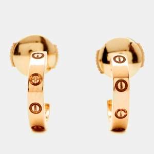 Cartier Love 18k Rose Gold Hoop Earrings