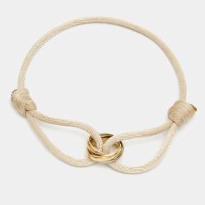 Pre Owned Cartier Trinity 18k Three Tone Gold Adjustable Cord Bracelet