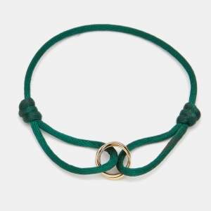 Pre Owned Cartier Trinity 18k Three Tone Gold Adjustable Cord Bracelet