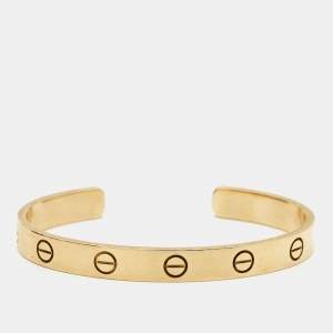 مملوكة مسبقًا Cartier Love 18k Yellow Gold Open Cuff Bracelet 16