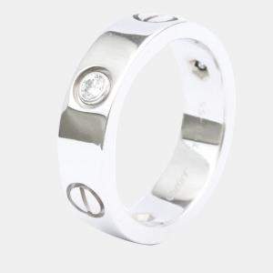 Pre Owned Cartier Love 18K White Gold Diamond Ring EU 55