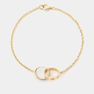 Pre Owned Cartier Love Interlocking Loops 18k Yellow Gold Bracelet