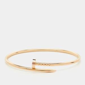 Pre Owned Cartier Juste Un Clou 18k Rose Gold Small Model Bracelet 17
