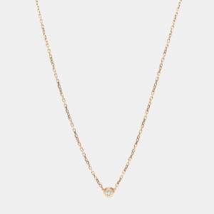 Pre Owned Cartier D'Amour Diamond 18k Rose Gold XS Model Necklace