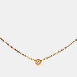 Pre Owned Cartier D'Amour Diamond 18k Rose Gold XS Model Necklace