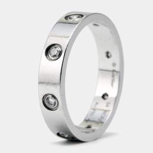 Pre Owned Cartier Love 8 Diamonds 18k White Gold Ring Size 54