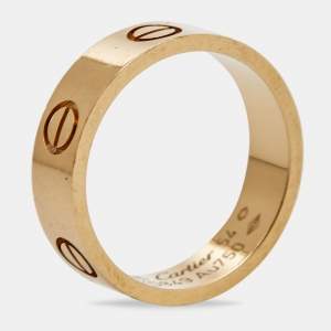 Pre Owned Cartier Love 18k Yellow Gold Band Ring Size 54