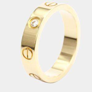 Pre Owned Cartier Love 18K Yellow Gold Diamond Ring EU 48