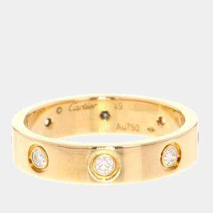 Pre Owned Cartier Love 18K Yellow Gold Diamond Ring EU 49