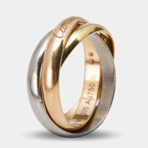 Pre Owned Cartier Trinity Classic 18k Three Tone Gold Ring Size 55