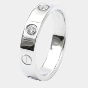 Pre Owned Cartier Love 18K White Gold Diamond Ring EU 51