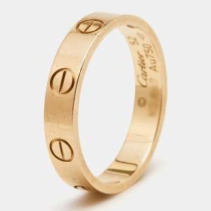 Pre Owned Cartier Love 18k Rose Gold Wedding Band Ring Size 52
