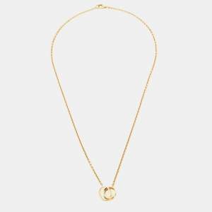 Pre Owned Cartier Love Interlocking Loops 18k Yellow Gold Necklace