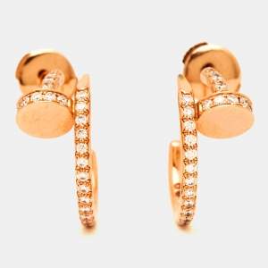 Cartier Juste Un Clou Diamonds 18k Rose Gold Earrings