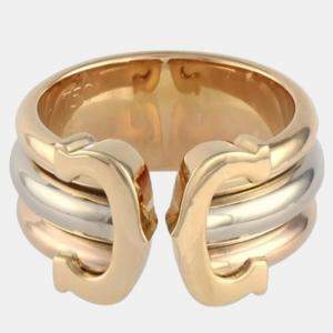 Pre Owned Cartier Trinity De Cartier 18K Yellow Rose and White Gold Ring EU 48