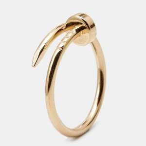 Pre Owned Cartier Juste Un Clou 18k Rose Gold Small Model Ring Size 53
