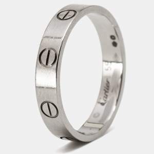 Pre Owned Cartier Love 18k White Gold Wedding Band Ring Size 55