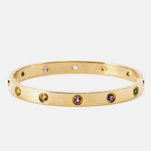 مملوكة مسبقًا Cartier Love Multi Gemstones 18k Yellow Gold Bracelet 17