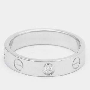 Pre Owned Cartier Love 18K White Gold Diamond Ring EU 51