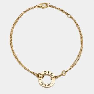 Pre Owned Cartier Love Diamond 18k Yellow Gold Bracelet