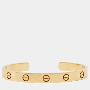 Pre Owned Cartier Love 18k Yellow Gold Open Cuff Bracelet 16