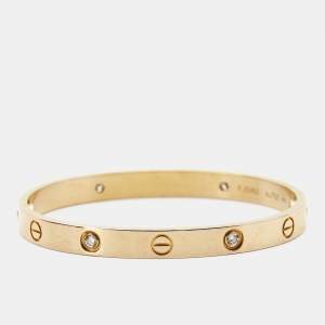 Cartier Love 4 Diamond 18k Rose Gold Bracelet 17