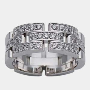 Cartier Maillon Panthere 18K White Gold Diamond Ring EU 55