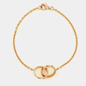 Pre Owned Cartier Love Interlocking Loops 18k Rose Gold Bracelet