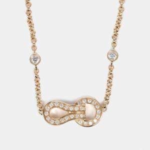 Cartier Agrafe 18K Yellow Gold Diamond Necklace