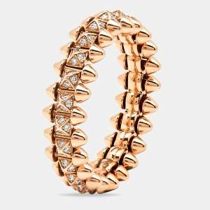 Pre Owned Cartier Clash De Cartier Diamonds 18k Rose Gold Ring Size 56