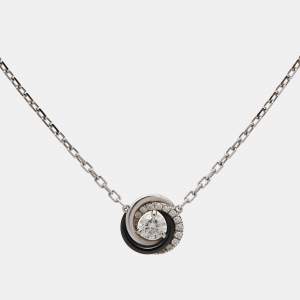 Pre Owned Cartier Trinity Ceramic Diamond 18k White Gold Necklace