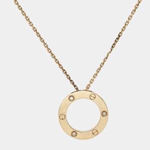Pre Owned Cartier Love Diamond 18k Rose Gold Necklace