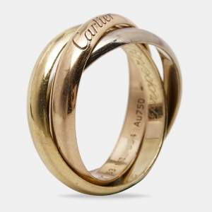 Pre Owned Cartier Trinity Classic 18k Three Tone Gold Ring Size 53