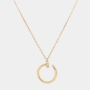 Pre Owned Cartier Juste Un Clou Diamond 18k Rose Gold Necklace