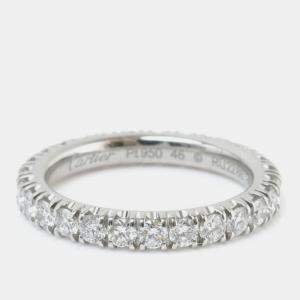 Cartier Platinum and Diamond Etincelle de Cartier Wedding Band Ring EU 46
