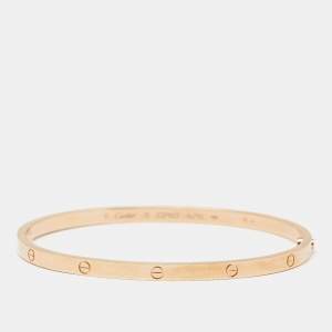 Pre Owned Cartier Love 18k Rose Gold Small Model Bracelet 19
