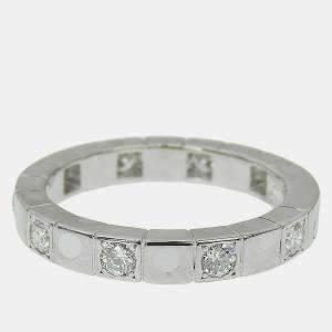 Cartier 18K White Gold and Diamond Lanieres Band Ring EU 49