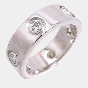 Cartier 18K White Gold and Diamond Love Band Ring