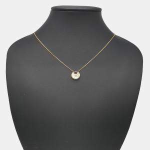 Cartier 18K Yellow Gold, Diamond, Mother of Pearl Amulette De Cartier Pendant Necklace
