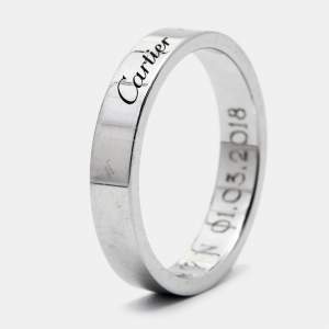 Cartier C de Cartier Platinum Wedding Band Ring Size 57