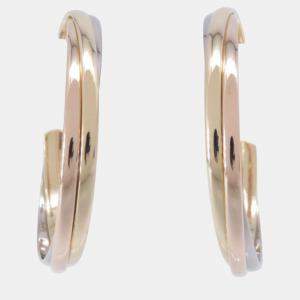 Cartier 18K Yellow, Rose, White Gold Trinity Hoop Earrings