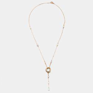 Pre Owned Cartier Trinity de Cartier Cultured Pearl 18K Three Tone Gold Necklace