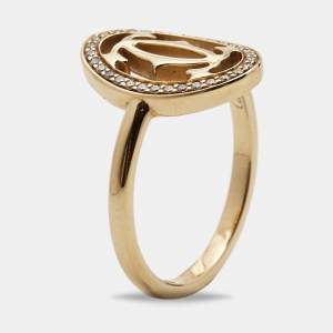 Cartier C De Cartier Diamonds 18k Rose Gold Ring Size 54